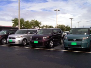 Scion Xb with Green License Plate
